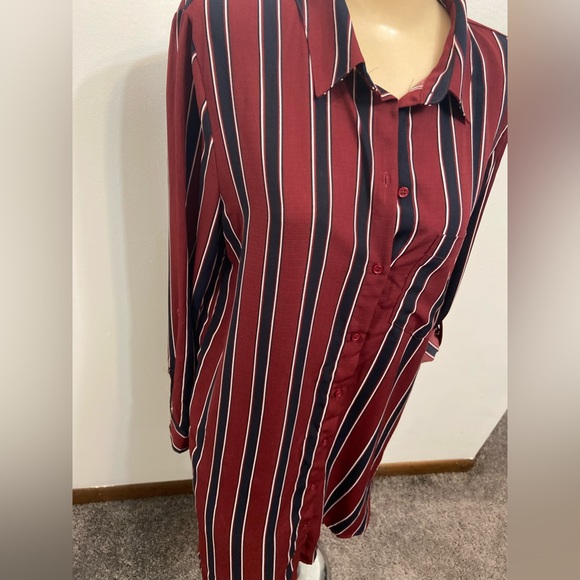 FOREVER 21 Large SHIRT DRESS striped - Picture 2 of 7